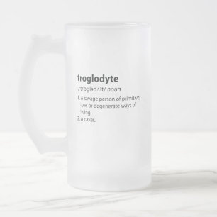 Troglodyte - Lustigt definitionstecken Speleologi Frostat Ölglas