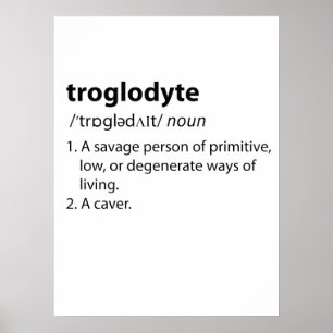 Troglodyte - Lustigt definitionstecken Speleologi Poster
