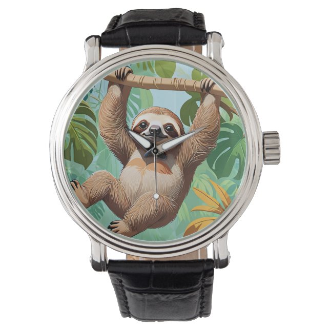 Trögt djur på ett träd  armbandsur (Framsida)