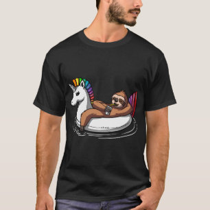 Trögt djur ridande enhörning flotte t shirt