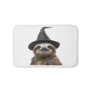 Trögt djur som bär halloween-häxa hatt klassisk t- badrumsmatta