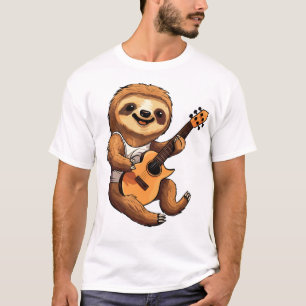 Trögt djur som håller gitarr jultomte mössa t shirt