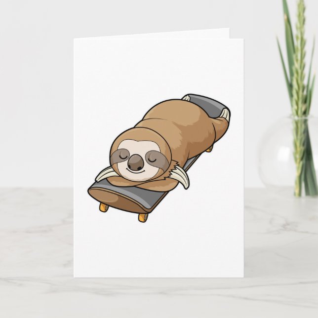 Trögt djur som sover med skateboard kort (Framsida)
