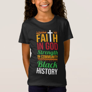 Trohet för Gud i gemenskapens Coola Svart Hist T Shirt