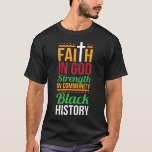 Trohet för Gud i gemenskapens Coola Svart Hist T Shirt