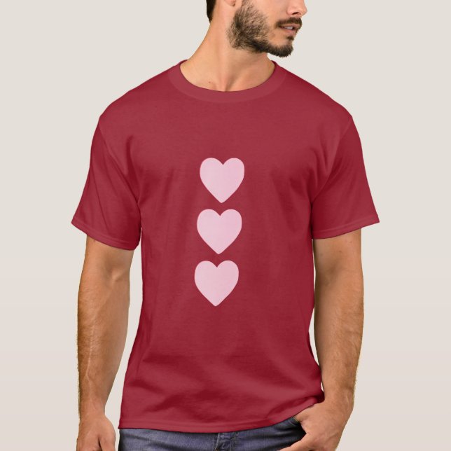 Trois cœurs en ligne : amour et simplicité t shirt (Framsida)