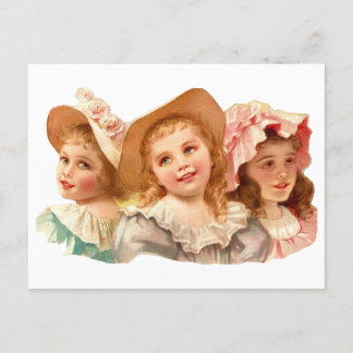 Trois Jolies Fillettes Vintage Vykort
