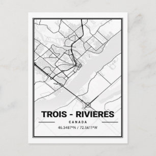 Trois Rivieres Quebec Canada Travel City Karta Vykort