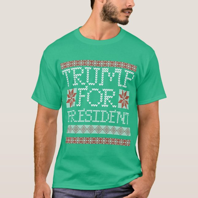 Tröja 2016 för jul för Donald Trump president ful (Framsida)