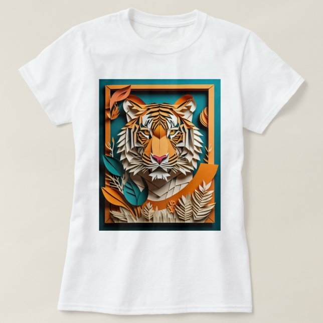 Tröja 3D Papper konstdesign T-shirt (Design framsida)