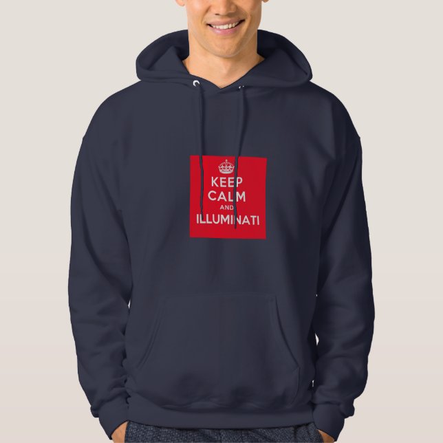Tröja för behållalugn- och Illuminati blåttHoodie Hoodie (Framsida)