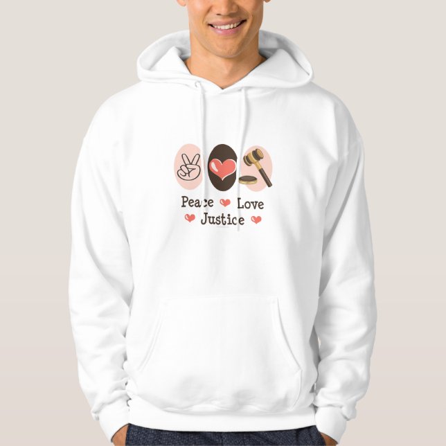 Tröja för domare för fredkärlekrättvisa Hooded Sweatshirt Med Luva (Framsida)