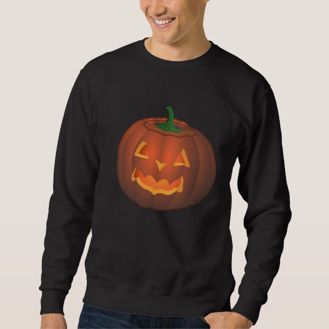 Tröja för jack o lantern för Halloween Sweatshirt (Framsida)