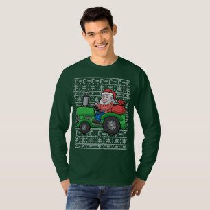 Tröja för jul för Santa bondetraktor ful
