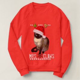 Tröja för jul "Fru Klösa" för Siamese katt ful