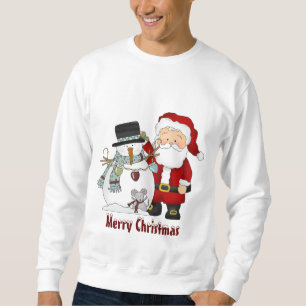 Tröja för jul Santa och snögubbe Lång Ärmad Tröja