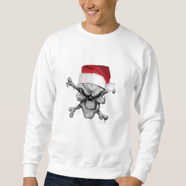 Tröja för jultomtenjulskalle lång ärmad tröja (Framsida)