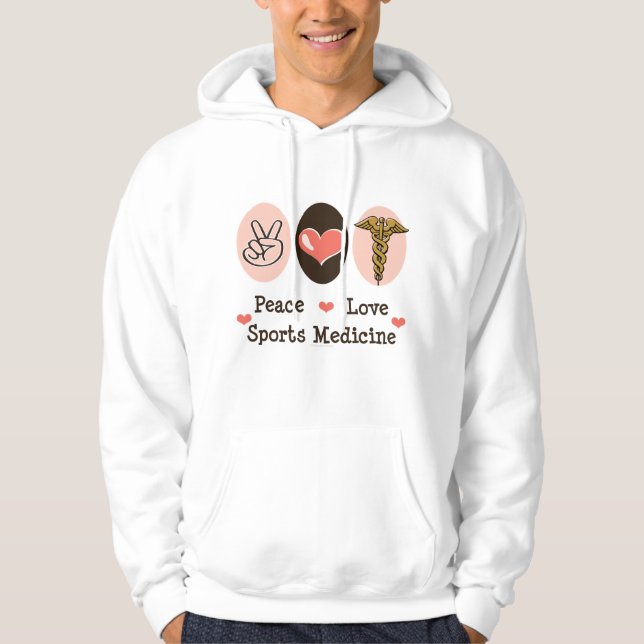 Tröja för medicin för fredkärleksportar Hooded Hoodie (Framsida)