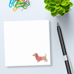 Tröja för pläd för taxWienerhund röd Post-it Block