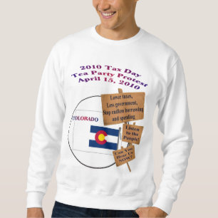 Tröja för protest för party för Tea för Colorado Lång Ärmad Tröja