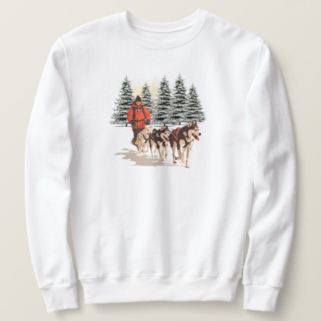 Tröja för slädhundar lång ärmad tröja (Design framsida)