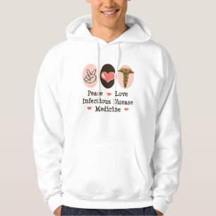Tröja för smittsam sjukdom för fredkärlek Hood Sweatshirt