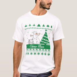 Tröja för snögubbe för Chicago Illinois hund