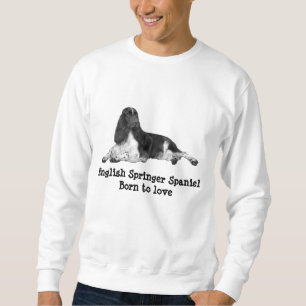 Tröja för Spaniel för engelsk Springer unisex- Lång Ärmad Tröja