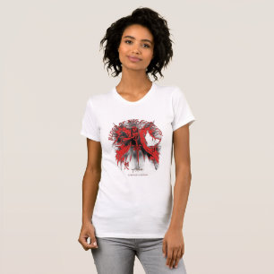 Troja För Tro Röda Och Grå Abstrakt Konst T-Shirt