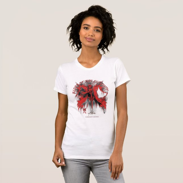 Troja För Tro Röda Och Grå Abstrakt Konst T-Shirt (Hel framsida)