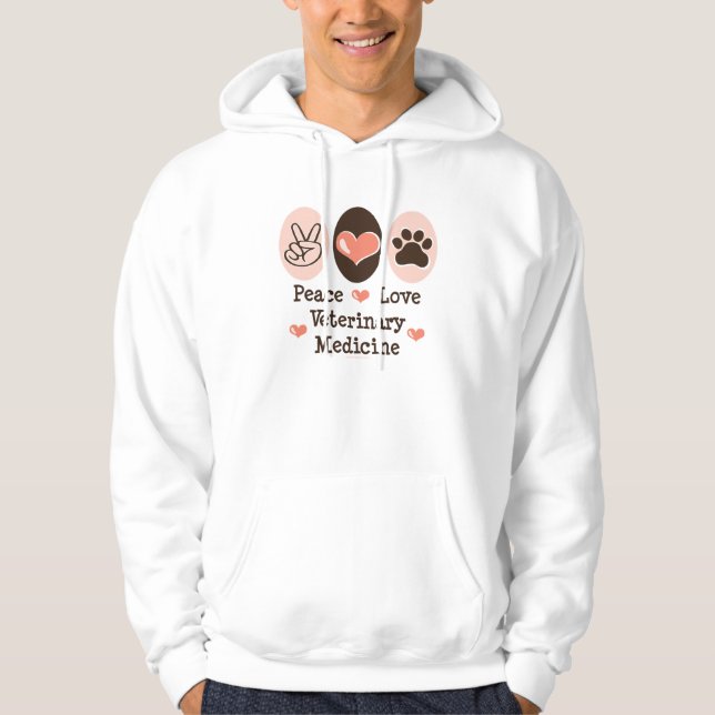 Tröja för veterinär- medicin för fredkärlek Hooded Sweatshirt (Framsida)