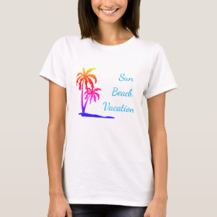 Tröja från sol på strandsemester, färgad palmtree