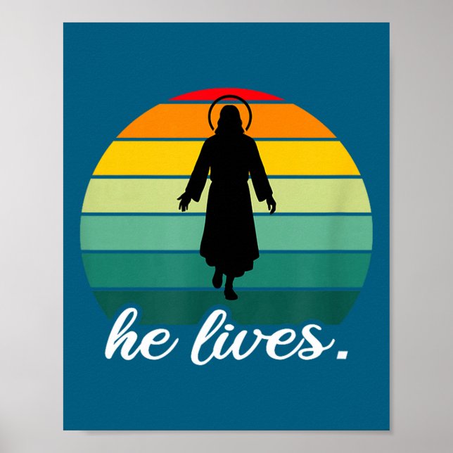 Tröja Han lever Jesus Kristus Uppståndelse Poster (Framsidan)