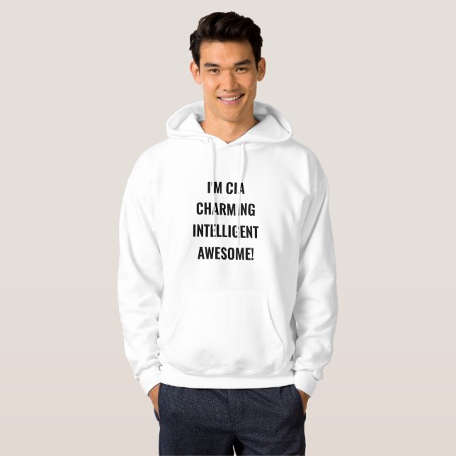 Tröja Huva CIA-Charmig intelligent Fantastisk Hoodie (Hel framsida)