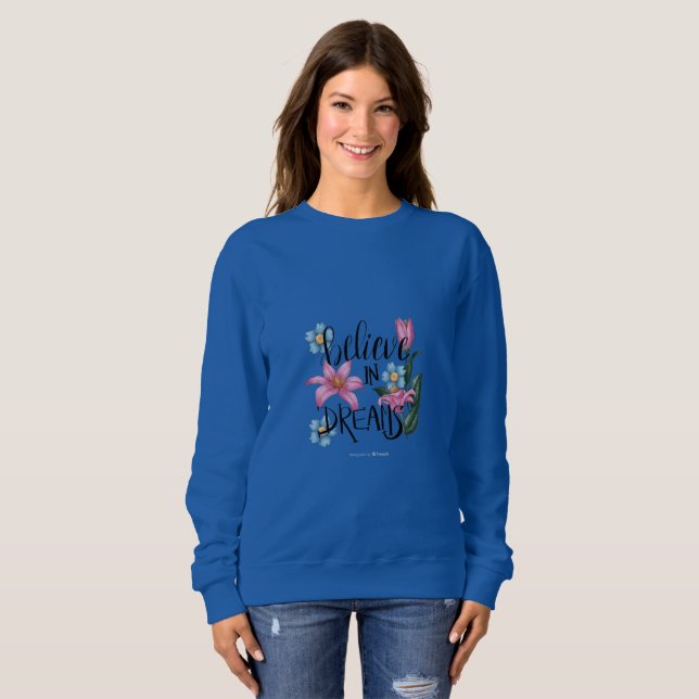 Troja i drömmar blommig sweatshirt - kvinnor  t shirt (Hel framsida)