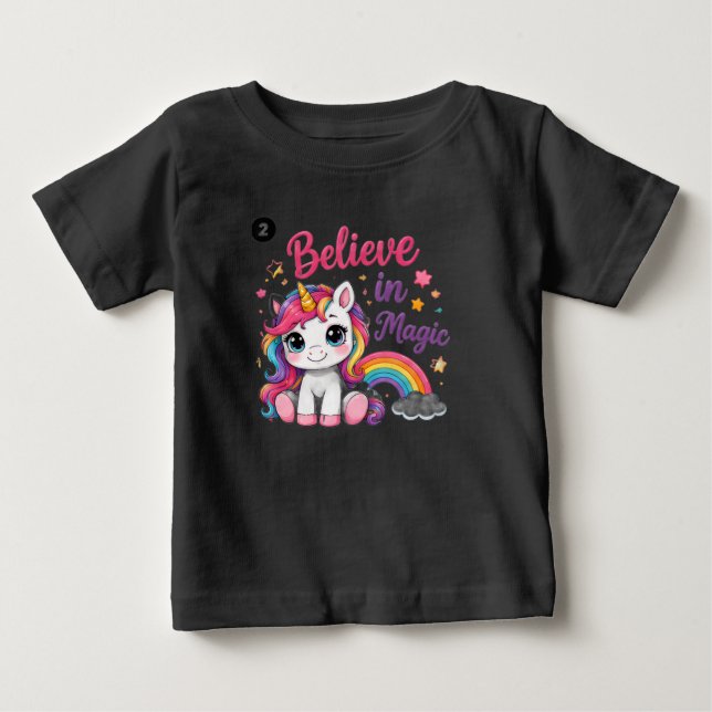 Troja i magisk enhörning barn t-shirt (Framsida)