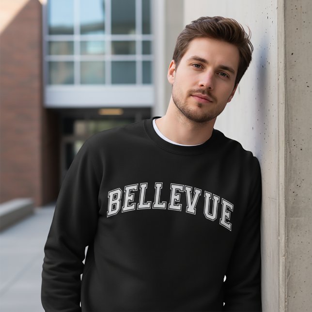 Tröja i universitetsstil från BELLEVUE America Col Lång Ärmad Tröja (Skapare uppladdad)