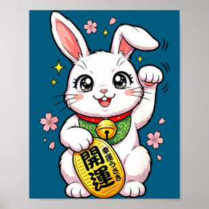 Tröja Japansk Lucky Rabbit Maneki Neko Poster