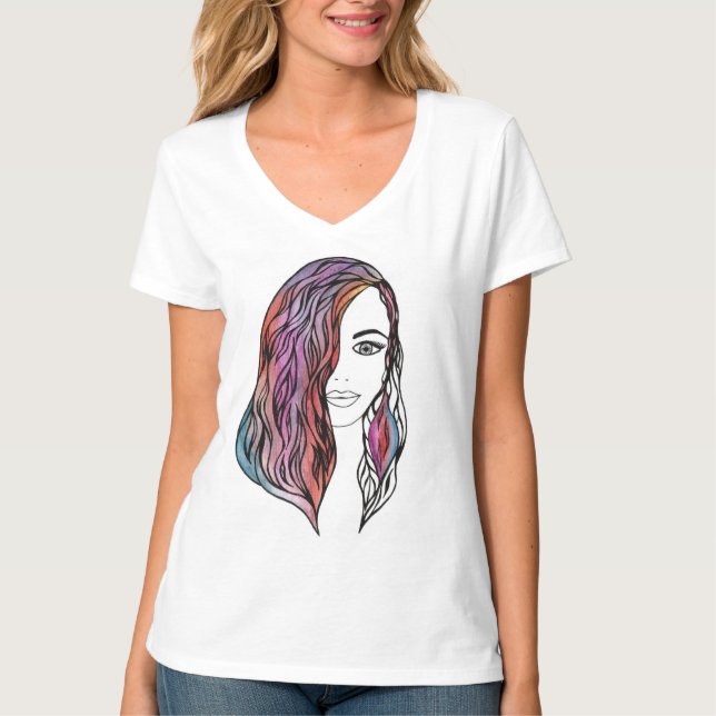 Tröja kvinnors T-shirt med bild (Framsida)