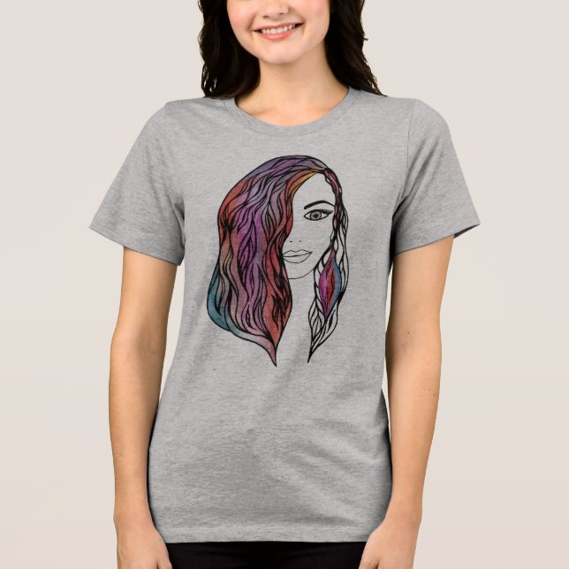 Tröja kvinnors T-shirt med bild (Framsida)