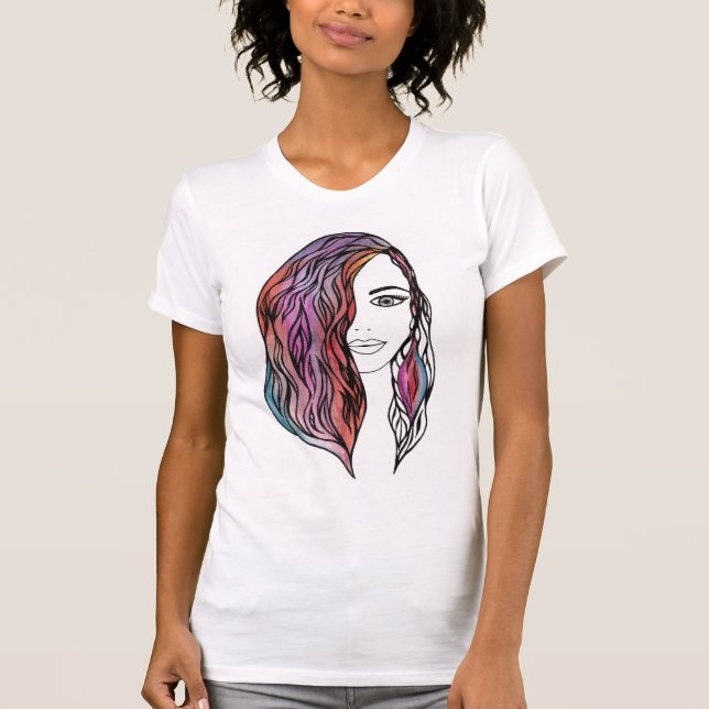 Tröja kvinnors T-shirt med bild (Framsida)