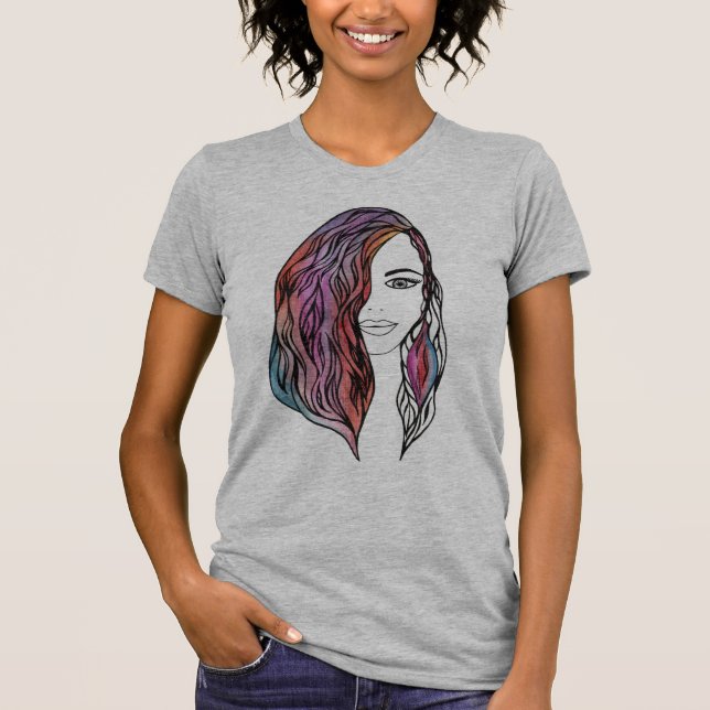 Tröja kvinnors T-shirt med bild (Framsida)