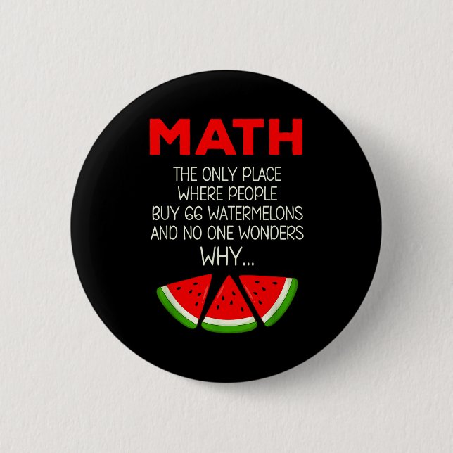 Tröja Matematik Vattenmelon Beräkning Skämt Lärare Knapp (Framsida)