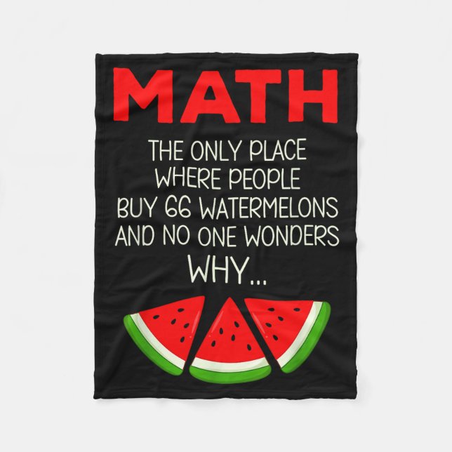 Tröja Math Vattenmelon Beräkning Skämt Lärare Fleecefilt (Framsidan)