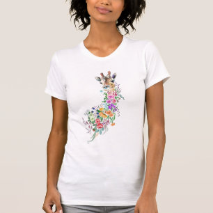 Tröja med blommig giraff
