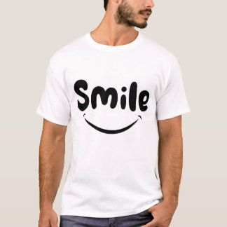 Tröja med en smile logotyp och ordet "smile"
