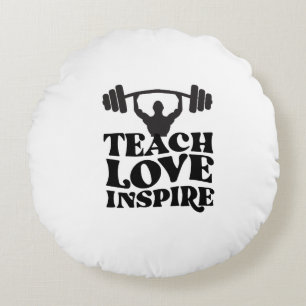 Tröja med gym-motivationsdesign rund kudde
