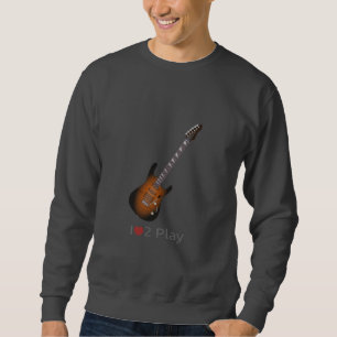 Tröja med illustrationen av en elektrisk gitarr sweatshirt
