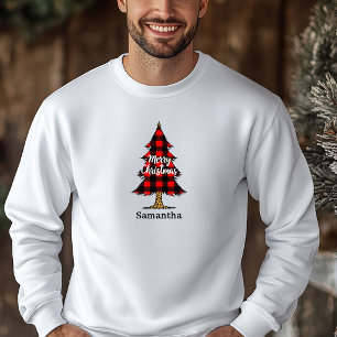 Tröja med karamellmönster och julgran för lantlig hoodie