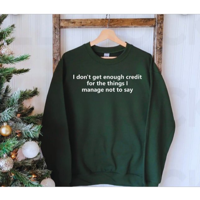 Tröja Med Roligt Citat | Humor Vit Text Lång Ärmad Tröja (Modern funny quote sweatshirt )